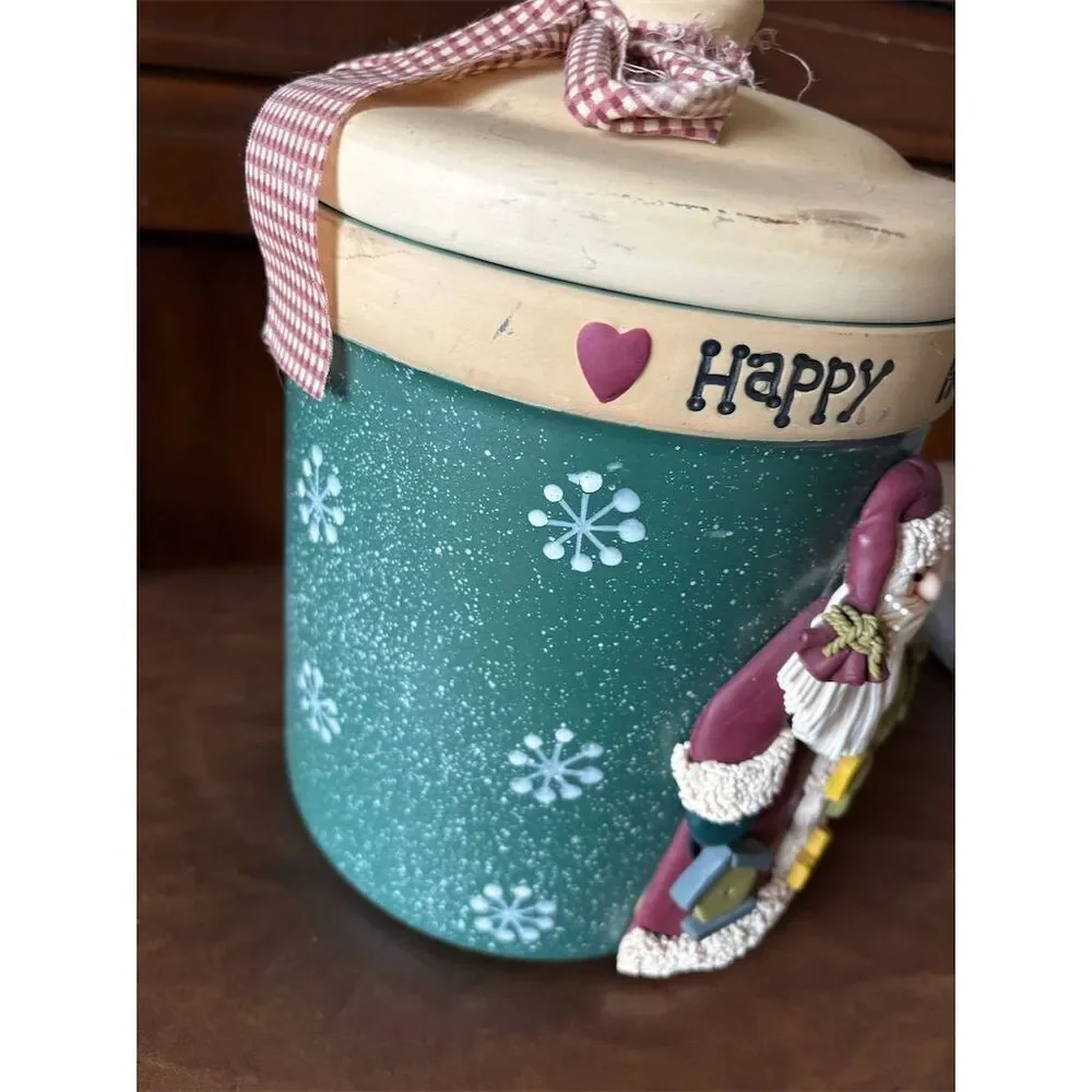 Vintage Santa Claus Ceramic Cookie Jar Christmas Centerpiece 10